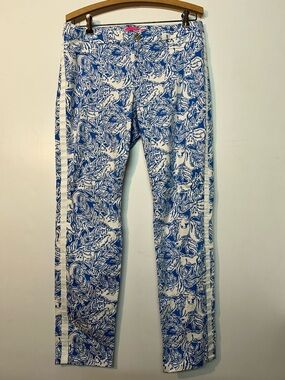 Lilly Pulitzer blue & white pattern pants 10